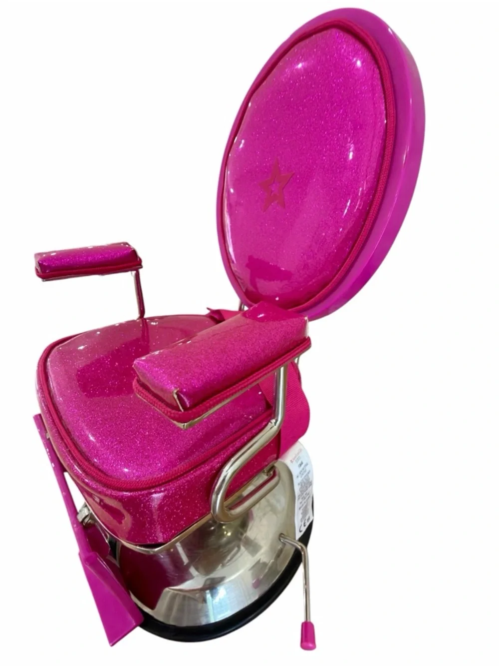 American Girl Pink Sparkle Styling Chair + Salon/Hair Supplies + Book Retired‎